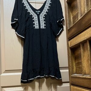 Black Embroidered Women's Dress